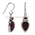 Lovely Corundum E Coral Gemstone 925 Sterling Silver Earring Jewelry